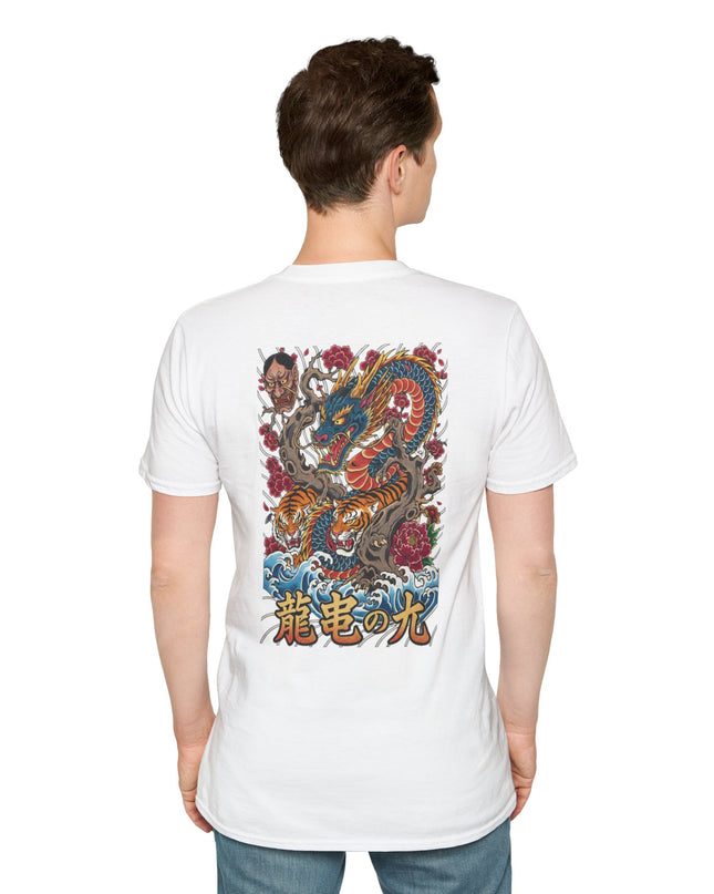 Heren T-shirt katoen - Dragon Tiger Rose