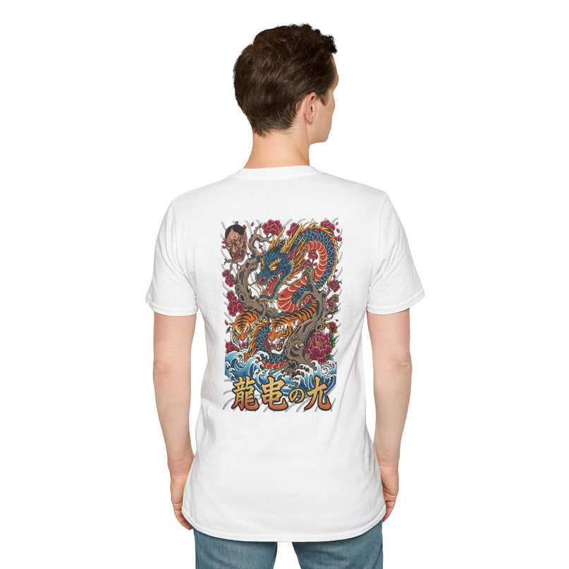 Heren T-shirt katoen - Dragon Tiger Rose