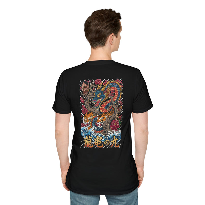 Heren T-shirt katoen - Dragon Tiger Rose