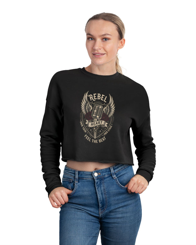 Dames Cropped Sweatshirt - Rebel Heart