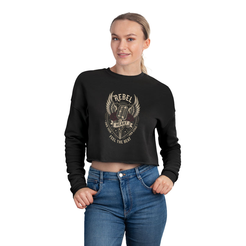 Dames Cropped Sweatshirt - Rebel Heart