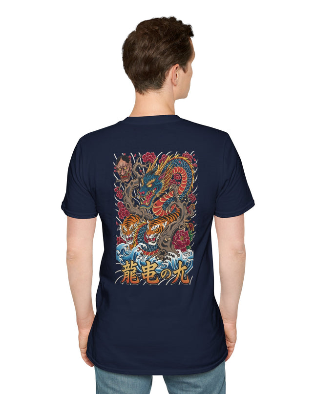 Heren T-shirt katoen - Dragon Tiger Rose