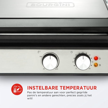 Bourgini Pure Contact Grill RVS/Zwart