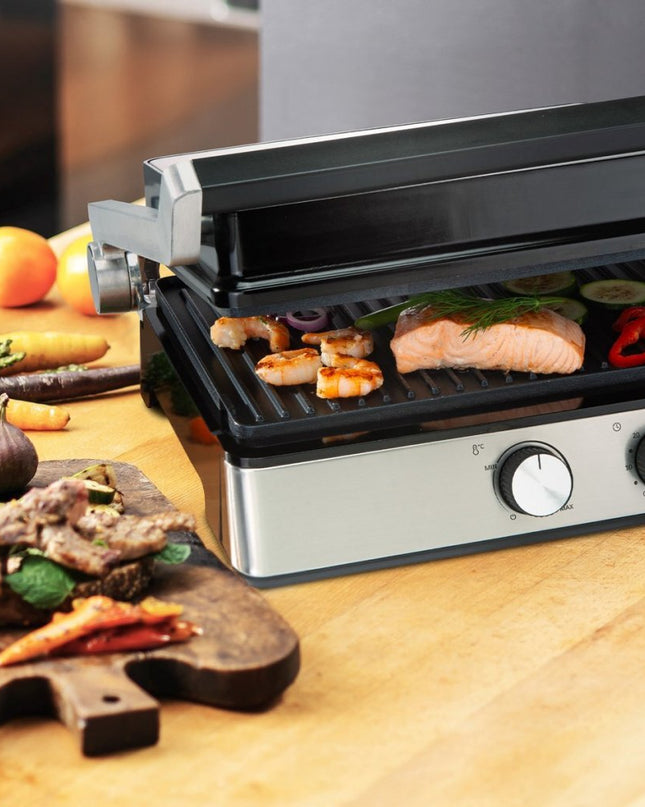 Bourgini Pure Contact Grill RVS/Zwart