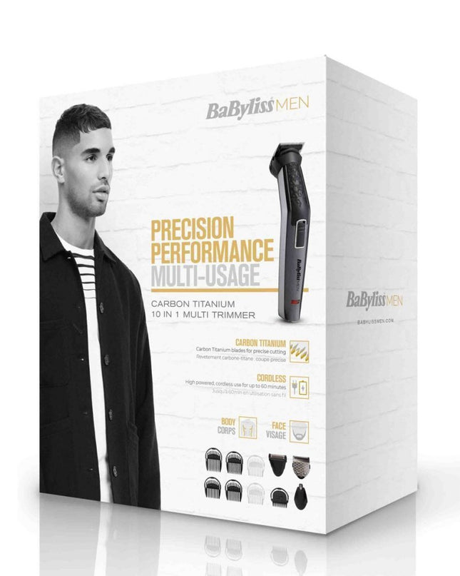 Babyliss MT727E Carbon Titanium 10in1 Multi Trimmer Zwart/Zilver