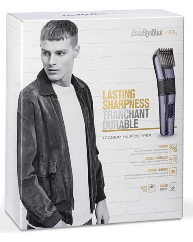 Babyliss E976E Titanium Tondeuse Grijs