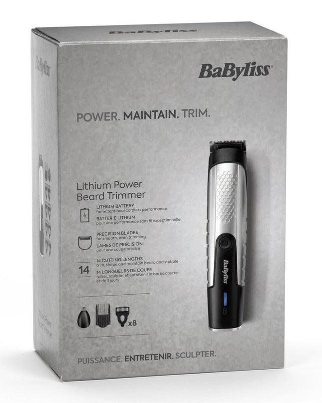 Babyliss Pro Lithium Power Baardtrimmer Zwart/Zilver