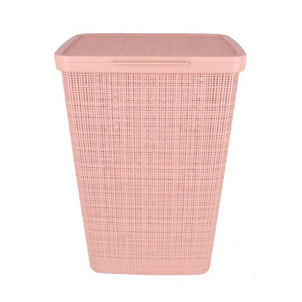 Curver Wasmand Met Deksel Jute-Look 58L Roze