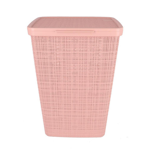 Curver Wasmand Met Deksel Jute-Look 58L Roze