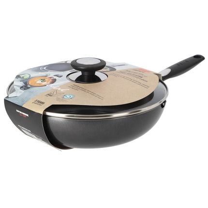 Beka Pro Induc Wokpan met Glazen Deksel 28 cm Zwart