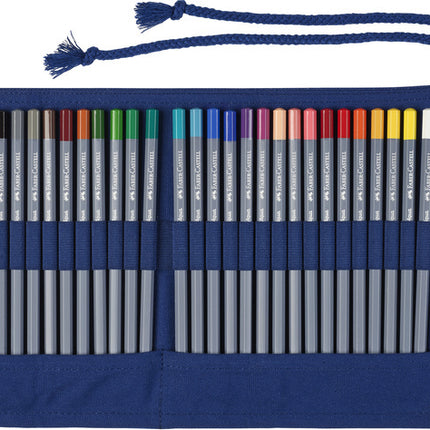 Faber Castell Roletui 27 Goldfaber Aqua Kleurpotloden 1 Puntenslijper + 1 Penseel Doos 3 Stuks