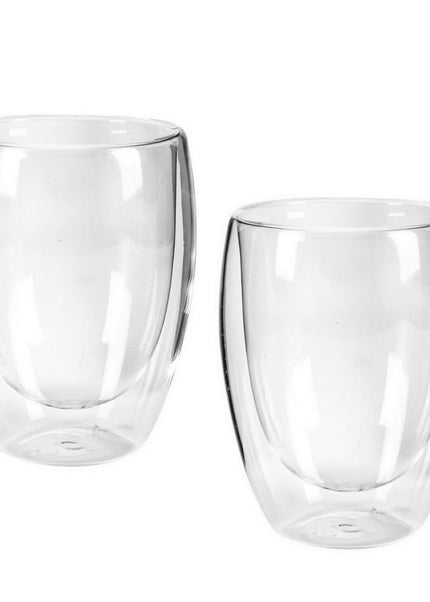 Cappucino Glazen Dubbelwandig 300 ml 2 Stuks Transparant