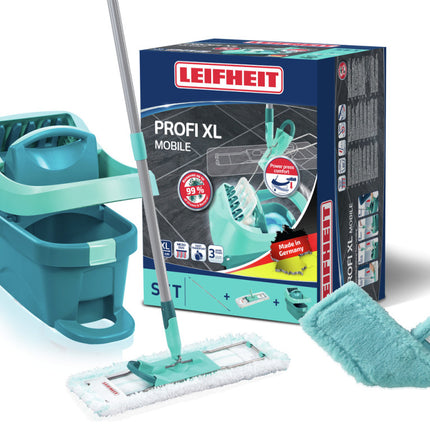 Leifheit 55167 Profi Vloerwisser XL 42 cm Compleet Systeem met Wieltjes Micro Duo + Static Plus