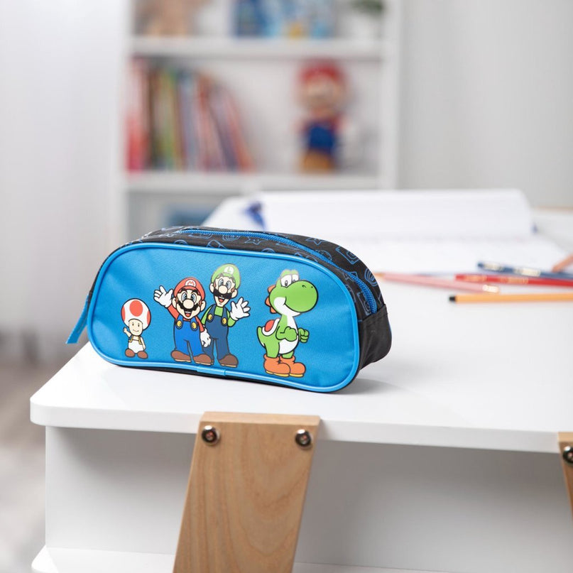 Super Mario Etui Blauw/Zwart