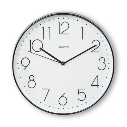 Hama Stille Wandklok Corsica 30 cm Zwart/Wit
