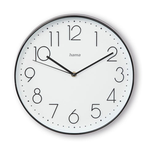 Hama Stille Wandklok Corsica 30 cm Zwart/Wit