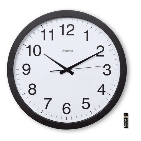 Hama Stille Wandklok Aruba 40 cm Zwart/Wit