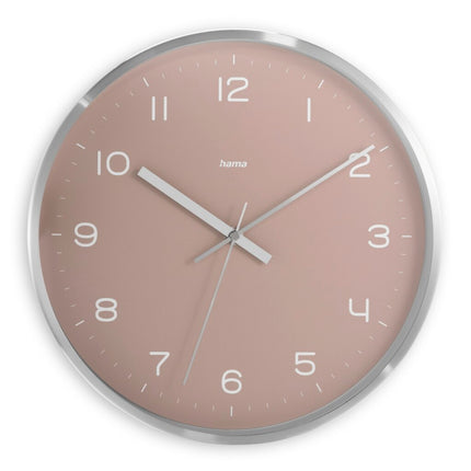 Hama DCF Wandklok Fidschi Tikt Niet 30 cm Aluminium/Roze