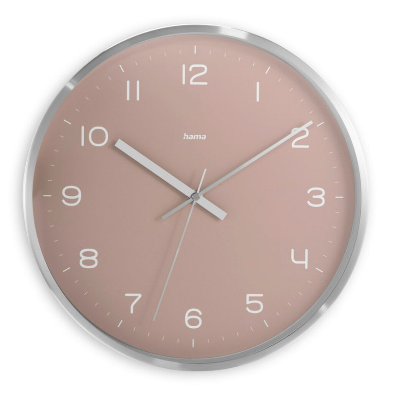 Hama DCF Wandklok Fidschi Tikt Niet 30 cm Aluminium/Roze