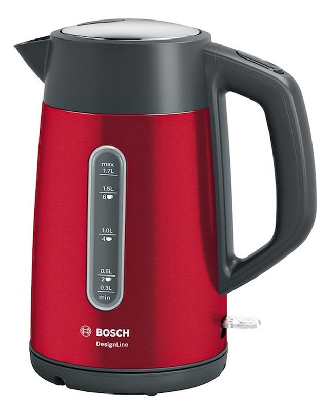 Bosch TWK4P434 DesignLine Waterkoker 1.7L 2400W Rood/Zwart