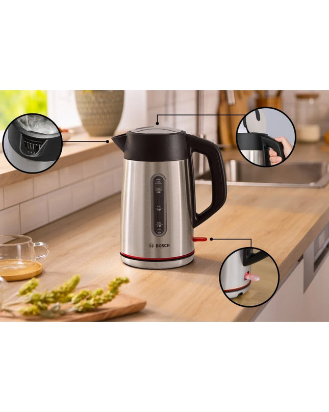 Bosch TWK5M440 MyMoment Waterkoker 1.7L 2400L RVS/Zwart