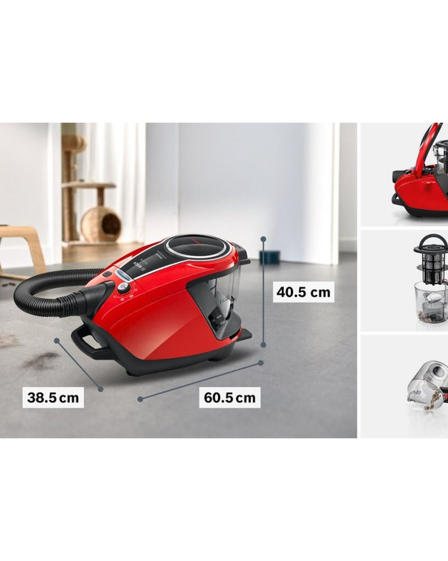 Bosch BGS7PET1 ProAnimal Stofzuiger Zonder Zak 800W Rood/Zwart