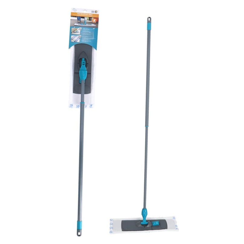 Linea Plushine Pro Dweil met Telescopische Steel 130 cm Grijs/Blauw