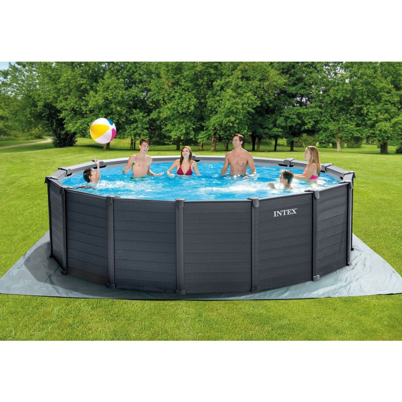 Intex 26384GS Graphite Panel Zwembad 478x124 cm Antraciet/Blauw