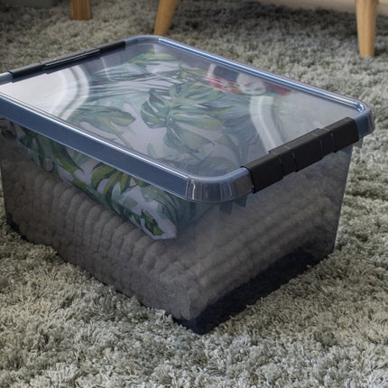 Sunware Comfort Line Opbergbox 36L 50x40x26 cm Transparant/Antraciet