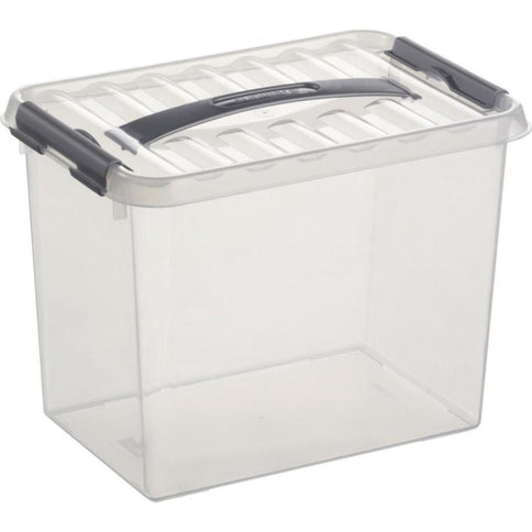Sunware Q-Line Opbergbox 9L 30x20x22.3 cm Transparant/Grijs