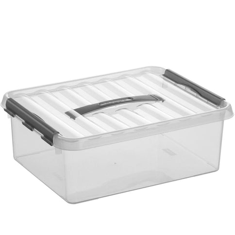Sunware Q-Line Opbergbox 12L 40x30x14 cm Transparant/Grijs