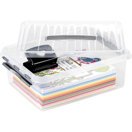 Sunware Q-Line Opbergbox 12L 40x30x14 cm Transparant/Grijs
