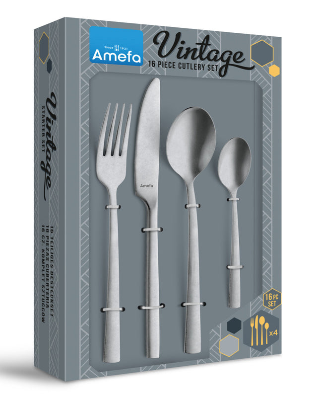 Amefa Vintage Manille Stonewashed Bestekset 16-delig RVS