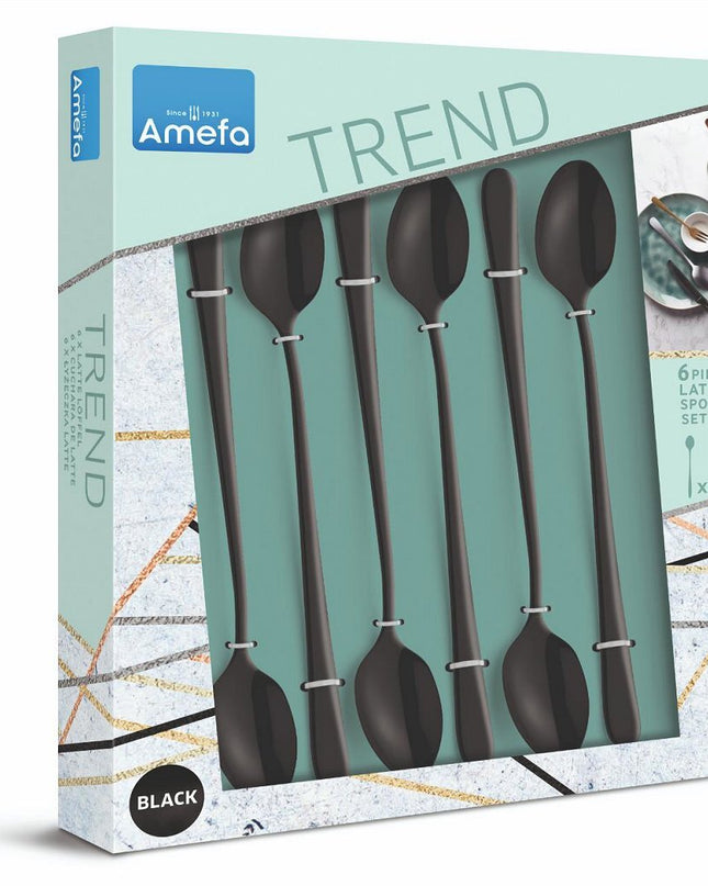 Amefa Austin Latte Lepels 6 Stuks Mat Zwart