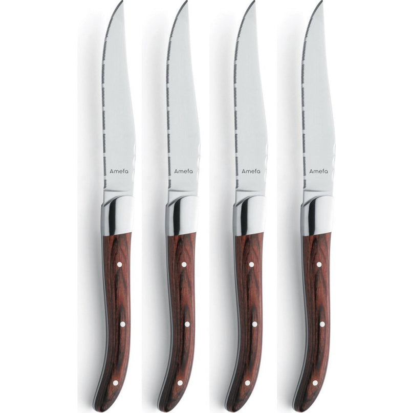Amefa Royal Steak Steakmessen 4 Stuks Maroon Brown