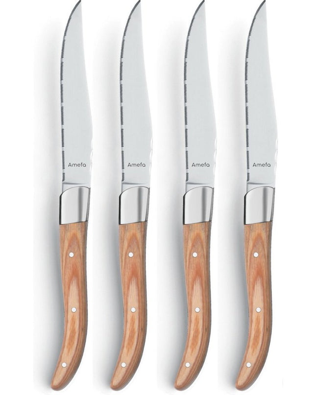 Amefa Royal Steakmessen 4 Stuks Natural Wood