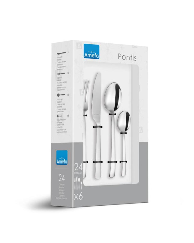 Amefa Pontis Bestekset 24-delig Zilver/RVS