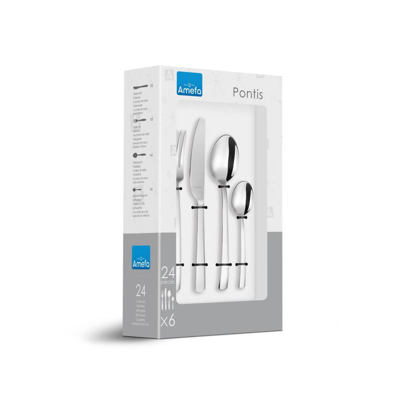 Amefa Pontis Bestekset 24-delig Zilver/RVS