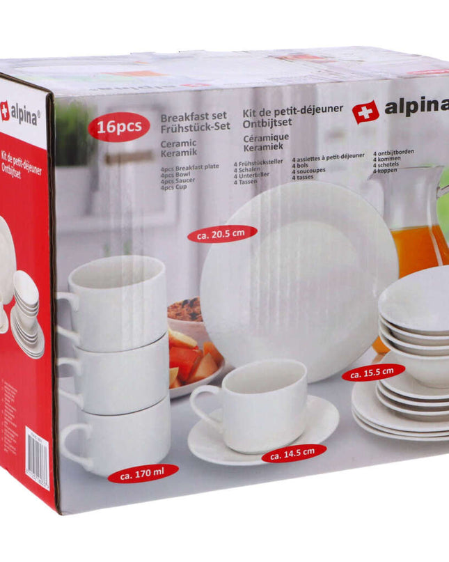 Alpina Ontbijtset 16-delig Wit