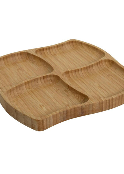 Bamboe Tapasbord met 4 Vakken 20x20x1.5 cm