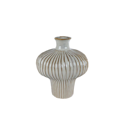 Vaas Jodie 25.5x23.5x29 cm Aardewerk/Wit/Bruin