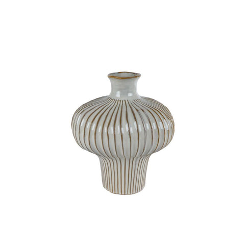 Vaas Jodie 25.5x23.5x29 cm Aardewerk/Wit/Bruin