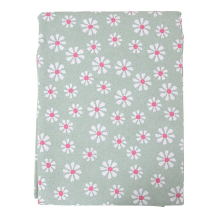 Linen&amp;More Daisy Flowers Tafelkleed 160 cm Groen/Katoen