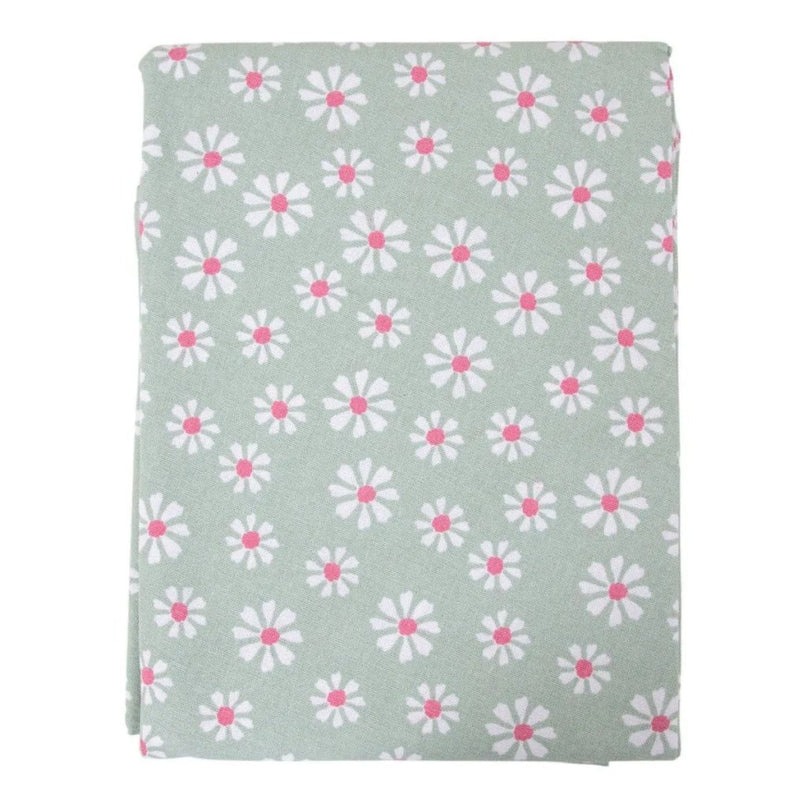 Linen&amp;More Daisy Flowers Tafelkleed 160 cm Groen/Katoen