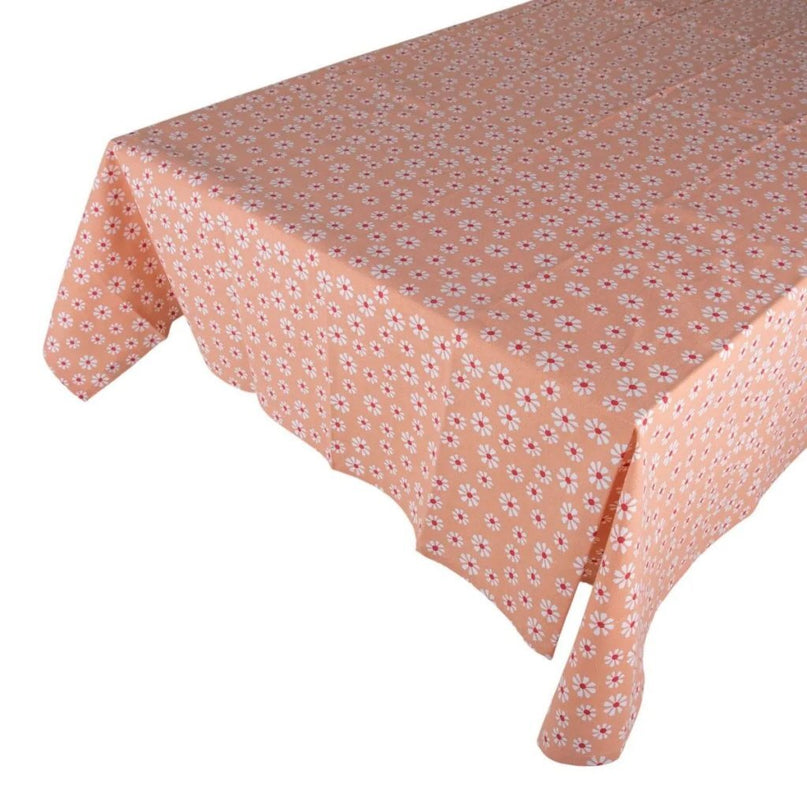 Linen&amp;More Daisy Flowers Tafelkleed 140x250 cm Oranje/Katoen