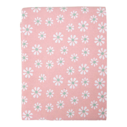 Linen&amp;More Daisy Flowers Tafelkleed 160 cm Roze/Katoen