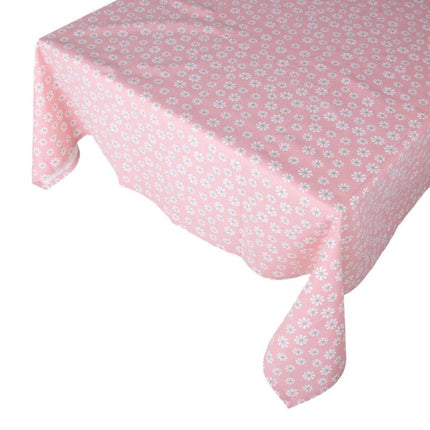 Linen&amp;More Daisy Flowers Tafelkleed 140x250 cm Roze/Katoen