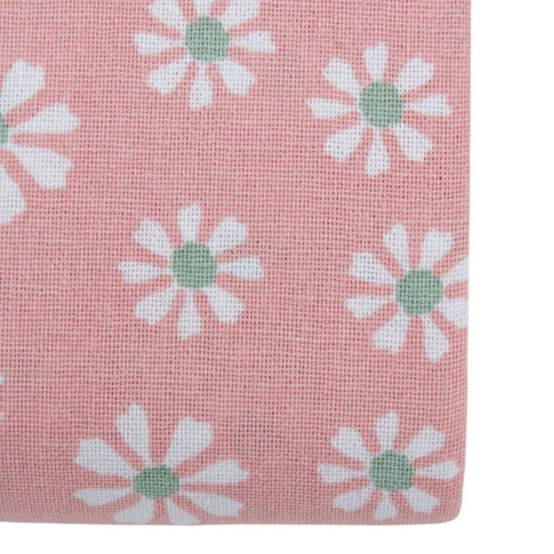 Linen&amp;More Daisy Flowers Tafelkleed 140x250 cm Roze/Katoen