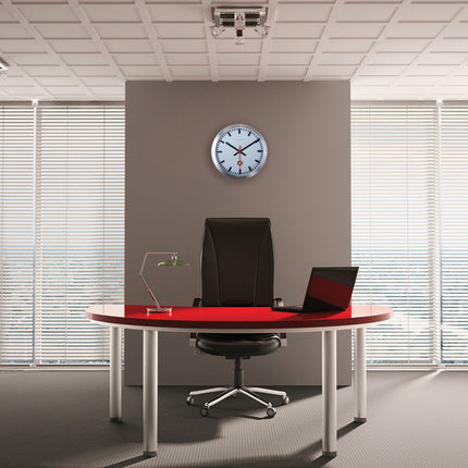 NeXtime NE-3999AR Wandklok Dia. 35 Cm, Geborsteld Aluminium, 'Station'