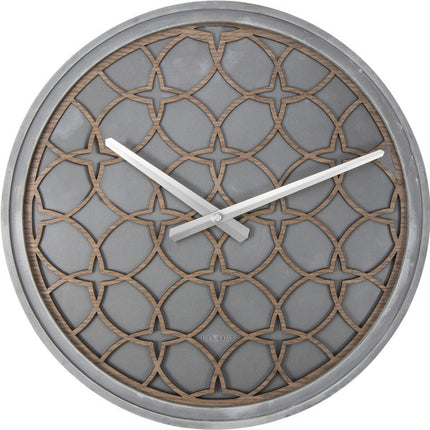 NeXtime NE-3212BR Wandklok Dia. 39.5 Cm, Polyresin/hout, Grijs